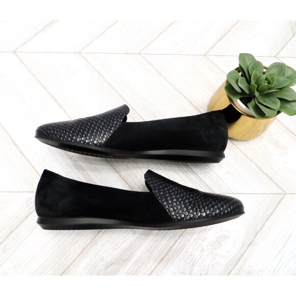 NEW! ECCO Touch Ballerina 2.0 Flats Suede Leather Black SZ 8 - Picture 7 of 10